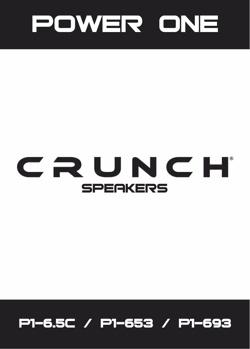 Page n°1 - Manuel utilisateur Crunch Power One P1-6.5C