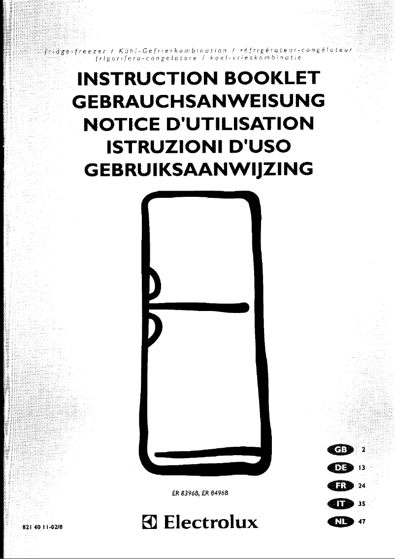 Página 1 del manual Manual de usuario Electrolux ER 8496 B