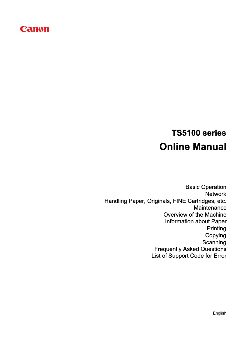 Image de la première page du manuel de l'appareil PIXMA TS5110