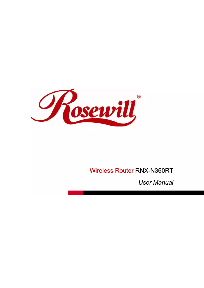 Page n°1 - Manuel utilisateur Rosewill RNX-N360RT