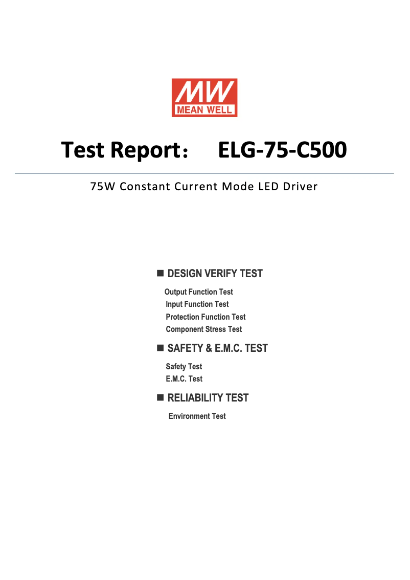 Image de la première page du manuel de l'appareil ELG-75-C500
