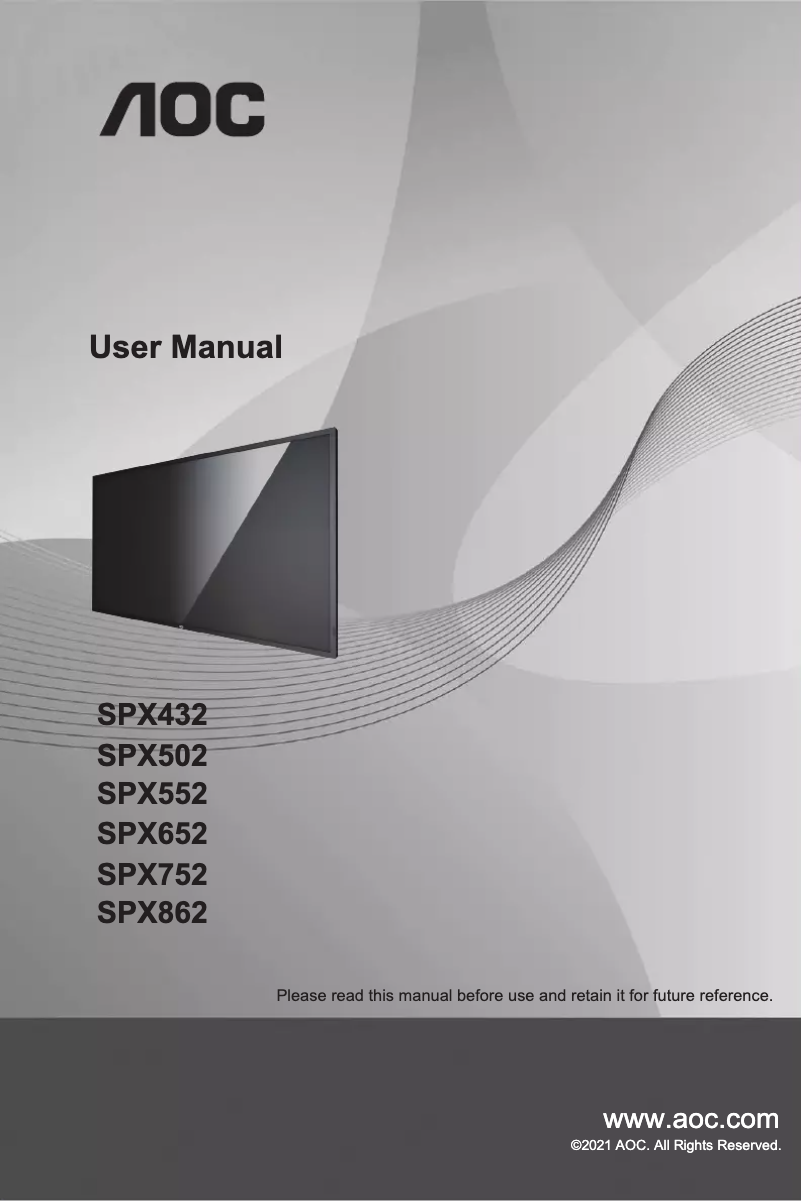 Página 1 del manual Manual de usuario AOC SPX552
