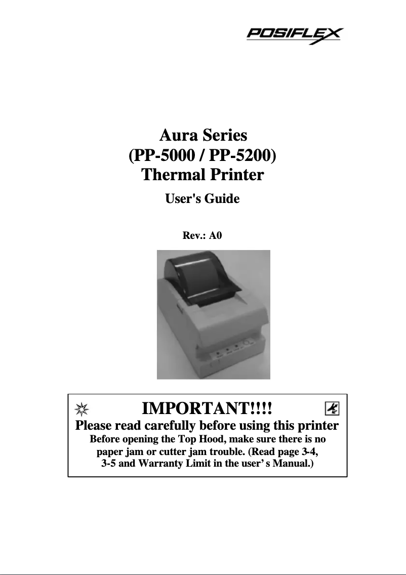 Image de la première page du manuel de l'appareil AURA PP-5200F