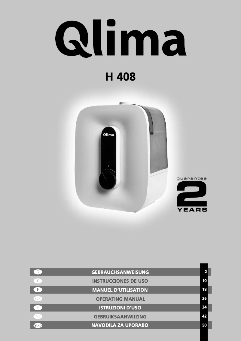 Página 1 del manual Manual de usuario Qlima H408