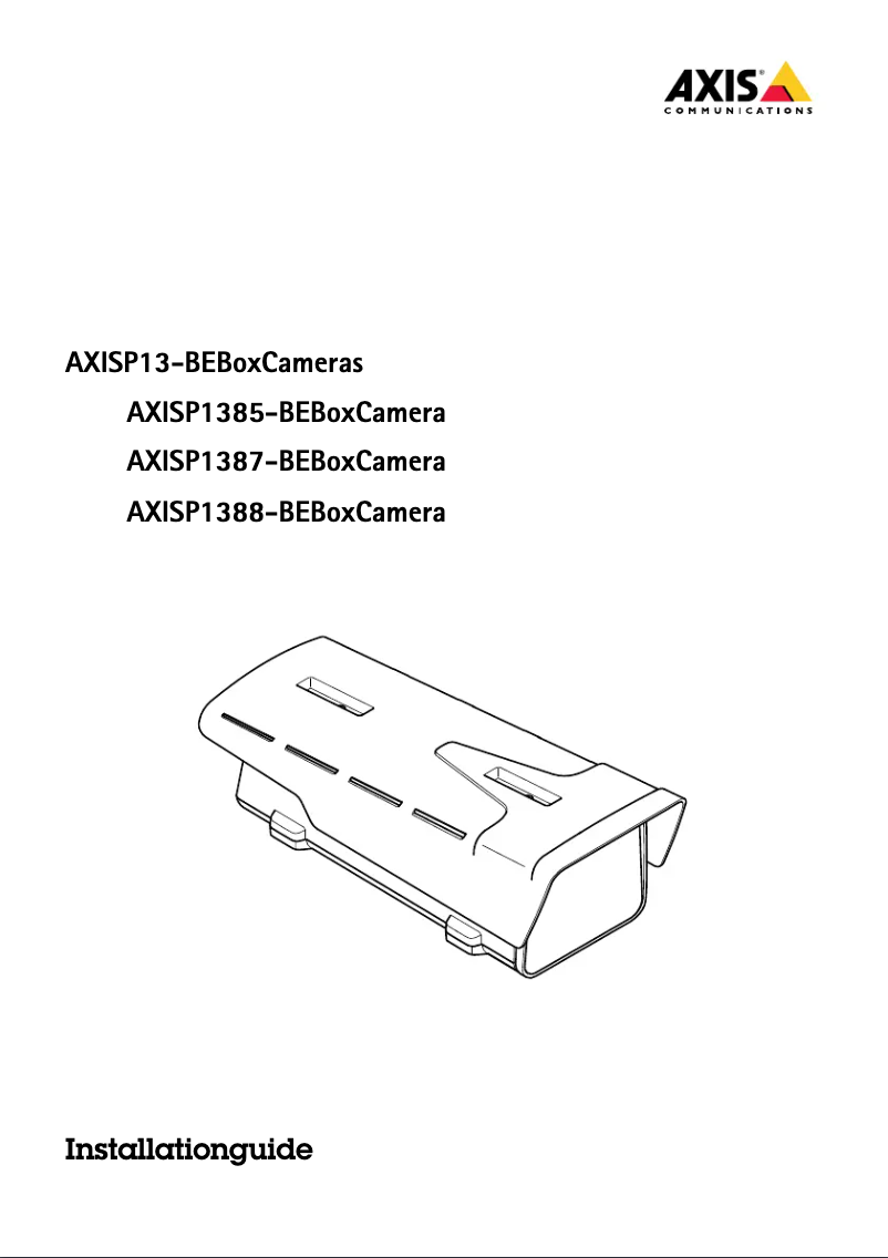 Page 1 de la notice Manuel utilisateur Axis P1385-BE