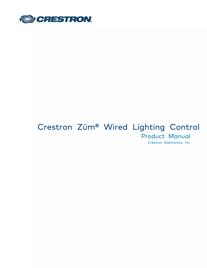 Page 1 de la notice Manuel utilisateur Crestron ZUMLINK-US-HALLWAY-DLS-RLY