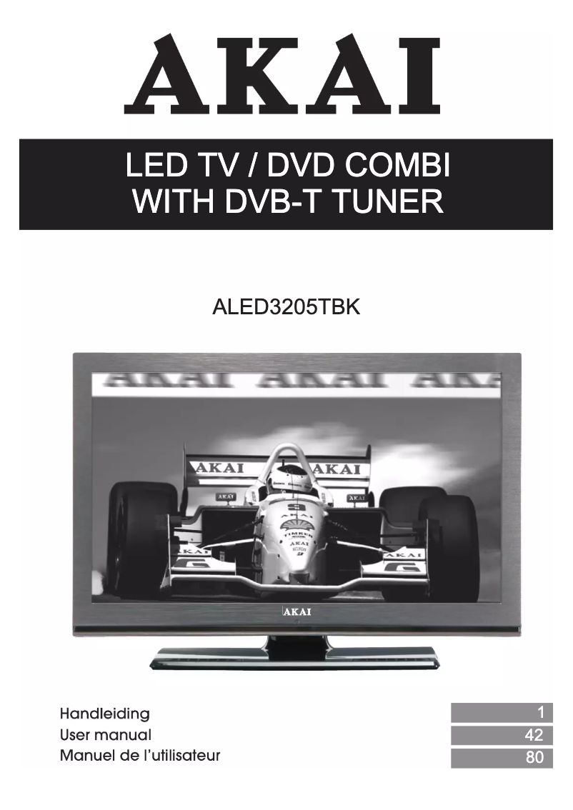 Page 1 de la notice Manuel utilisateur AKAI ALED3205TBK