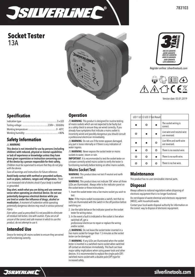 Image de la première page du manuel de l'appareil 783103
