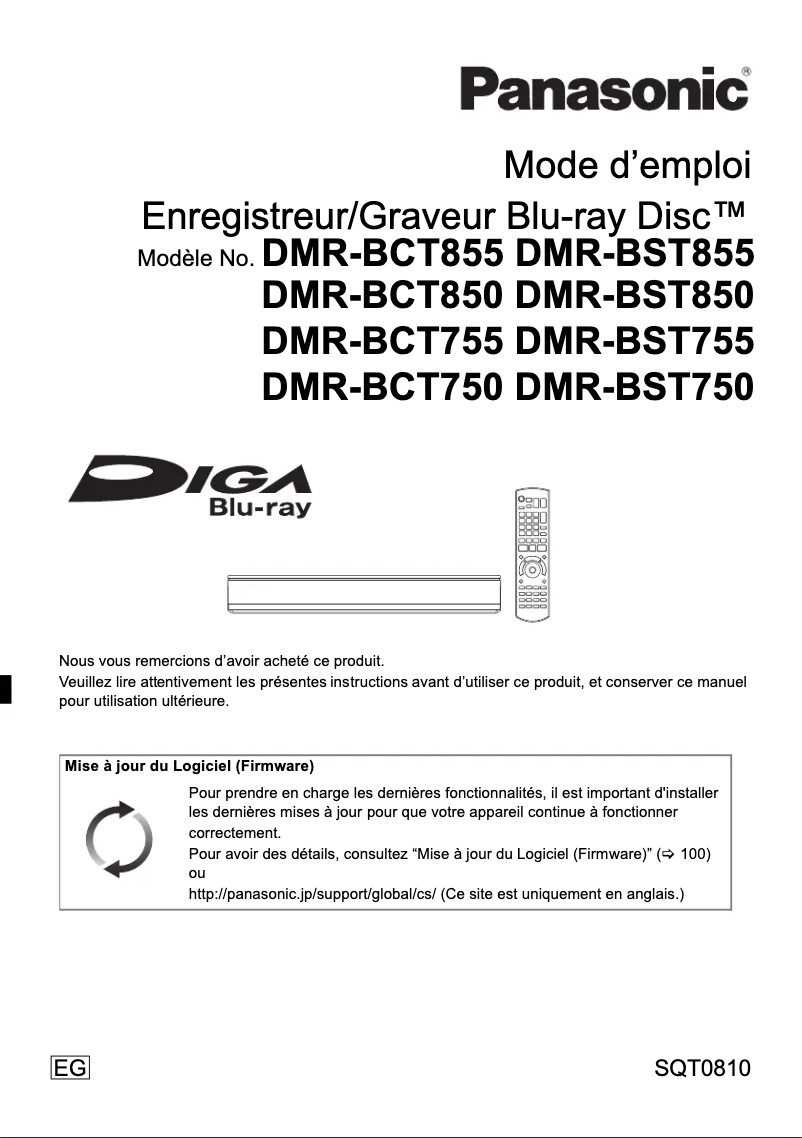 First page image of the manual for DMR-BST755