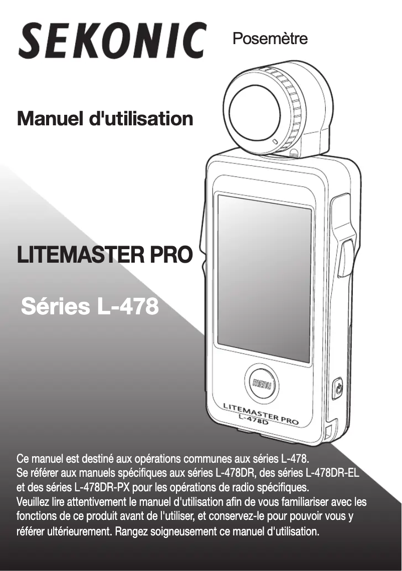 Image de la première page du manuel de l'appareil LiteMaster Pro L-478DR