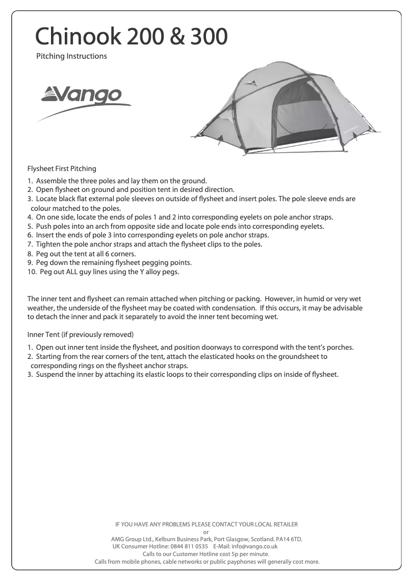 Página 1 del manual Manual de usuario Vango Chinook 300