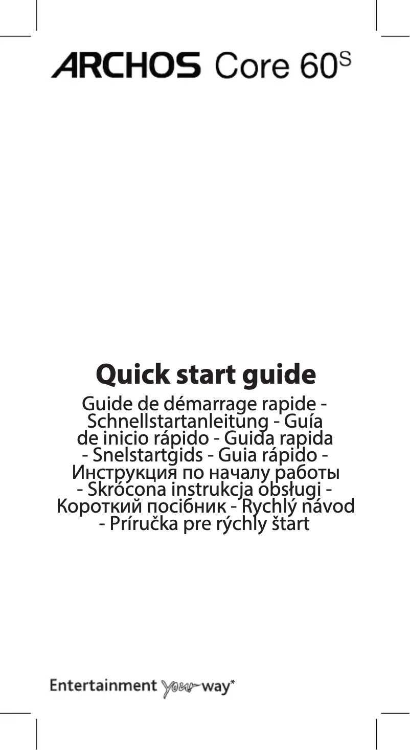 Page 1 de la notice Manuel utilisateur Archos Core 60S