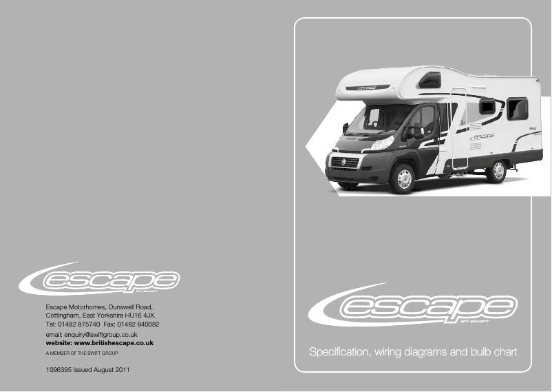 Image de la première page du manuel de l'appareil Escape (2012)