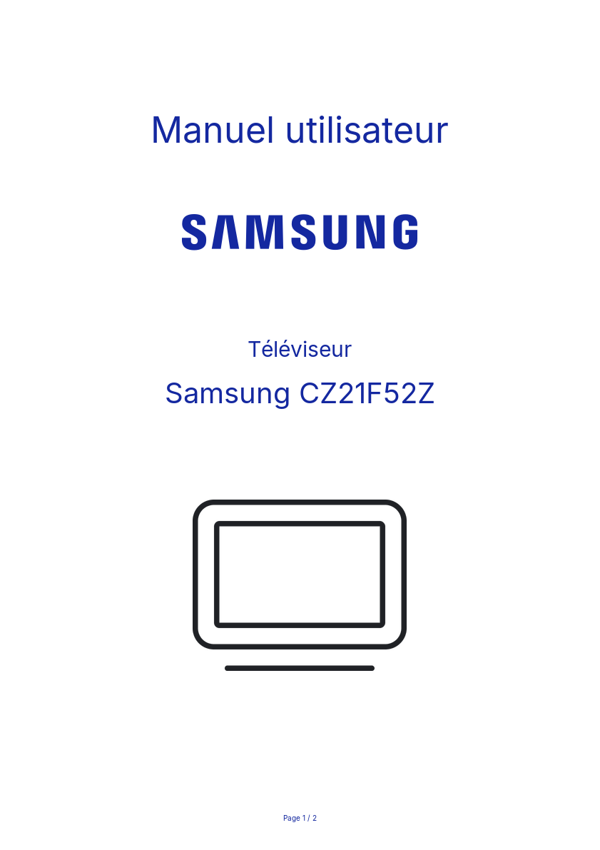 Page n°1 - Manuel utilisateur Samsung CZ21F52Z