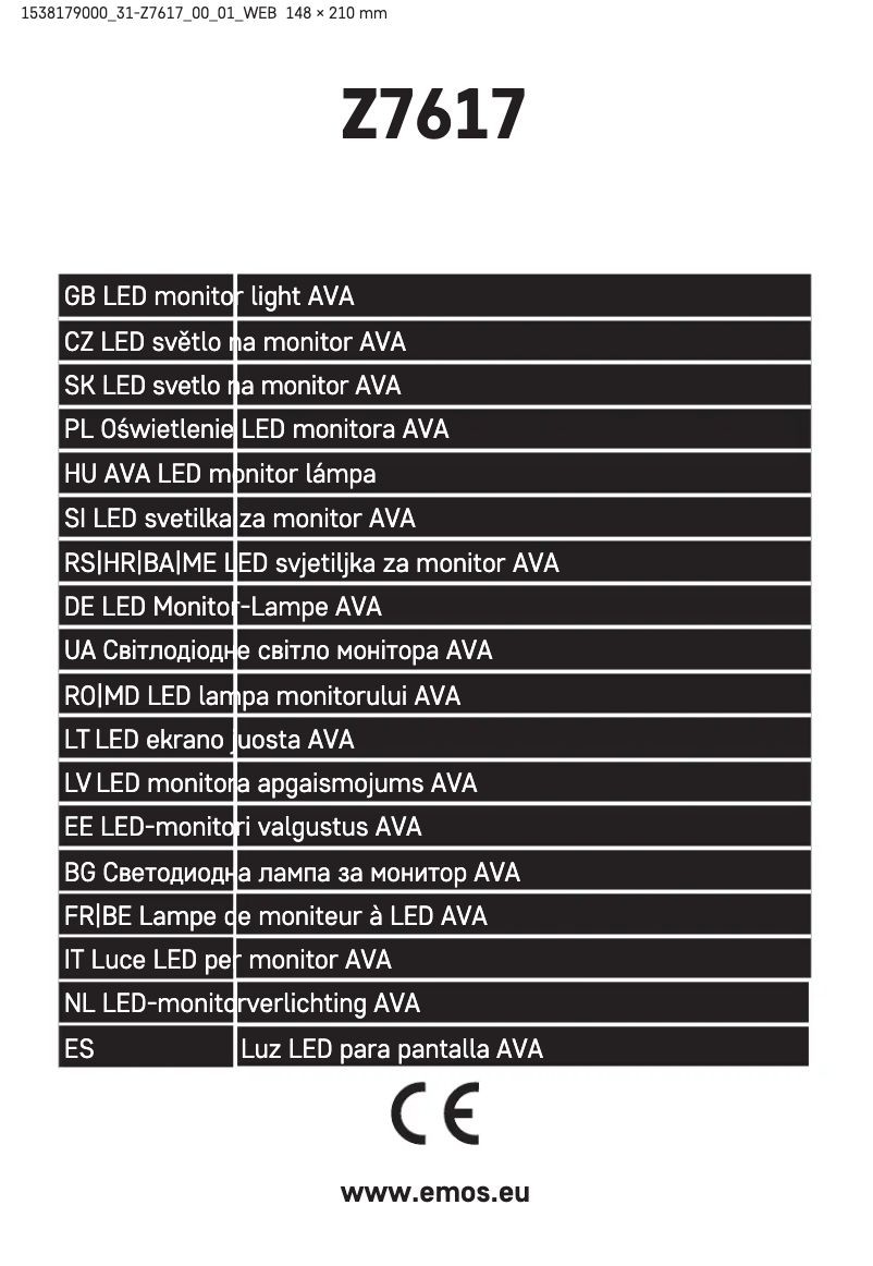 Page 1 de la notice Manuel utilisateur Emos Z7617