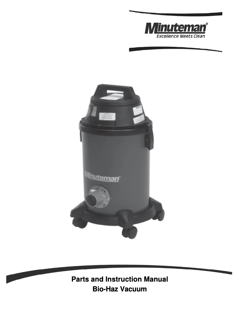 Page 1 de la notice Manuel utilisateur Minuteman Bio-Haz C82917-00