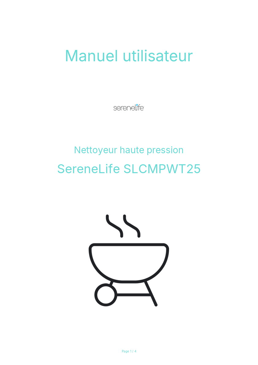 Page n°1 - Manuel utilisateur SereneLife SLCMPWT25
