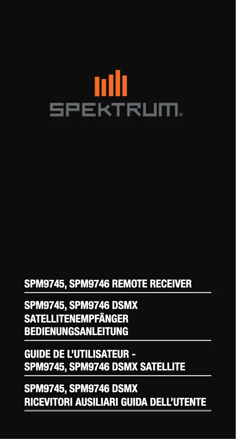 Page n°1 - Manuel utilisateur Spektrum DSMX