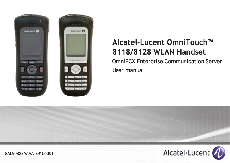 Page n°1 - Manuel utilisateur Alcatel OmniTouch 8128 WLAN Handset