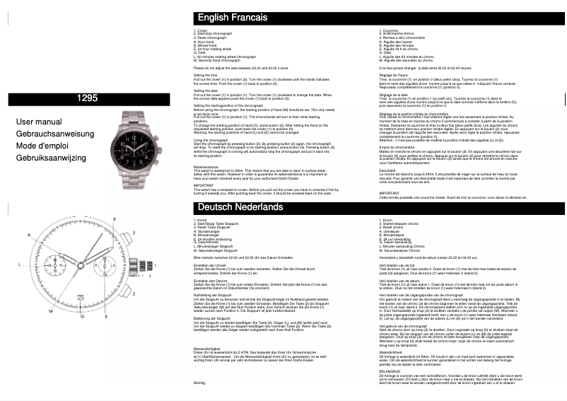 Page 1 de la notice Manuel utilisateur Davis 1295