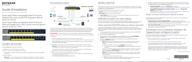 Page n°1 - Guide d'installation Netgear GS110TPv3