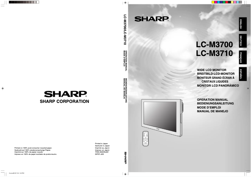 Page n°1 - Manuel utilisateur Sharp LC-M3700