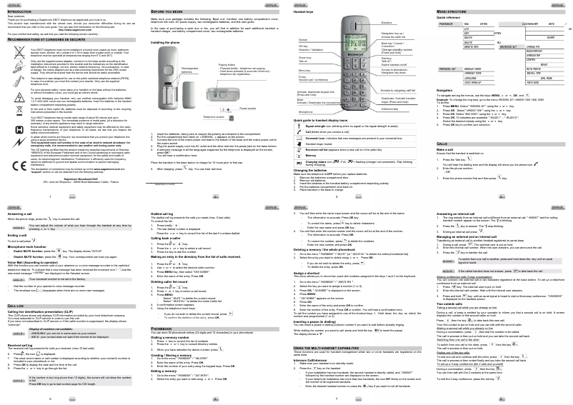Page n°1 - Manuel utilisateur Sagemcom D142