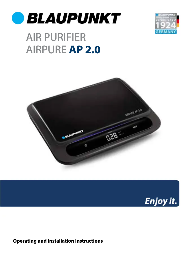 Page n°1 - Manuel utilisateur Blaupunkt AirPure AP 2.0