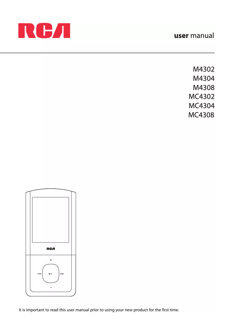 Page 1 de la notice Manuel utilisateur RCA M4308