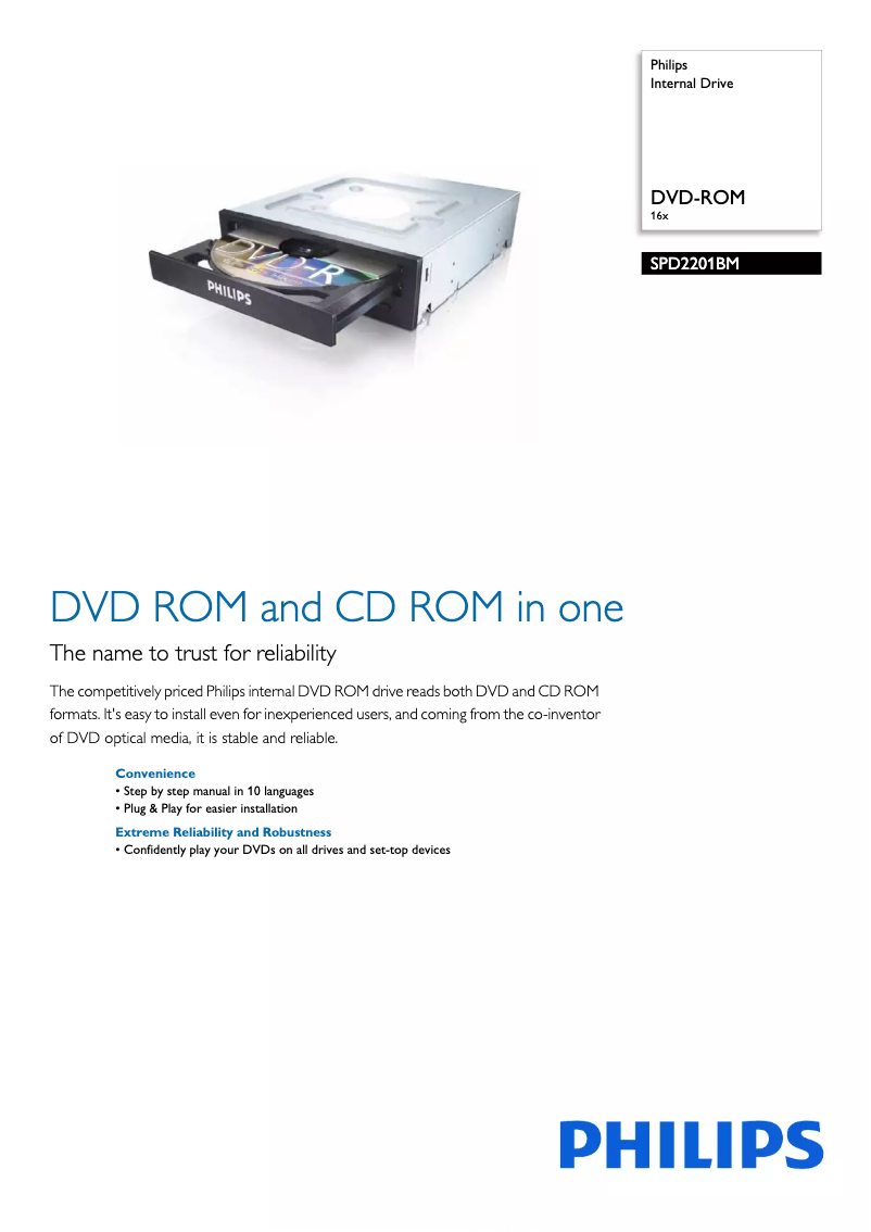 Página 1 del manual Folleto Philips SPD2201BM