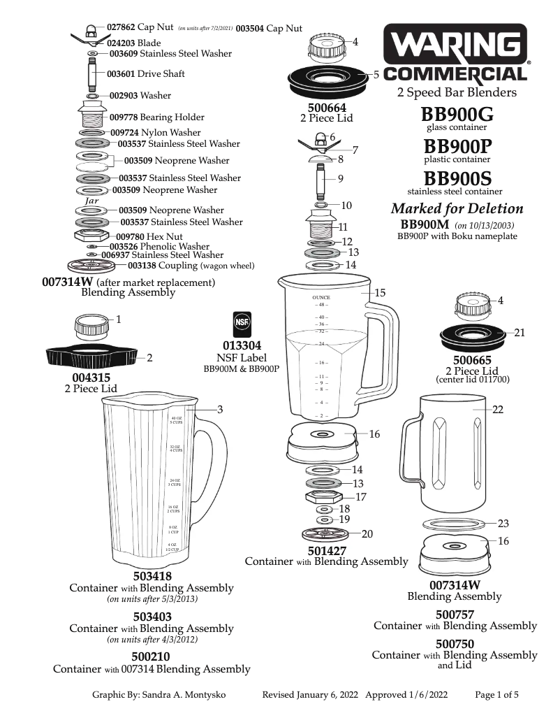 Page 1 de la notice Manuel utilisateur Waring Commercial BB900P