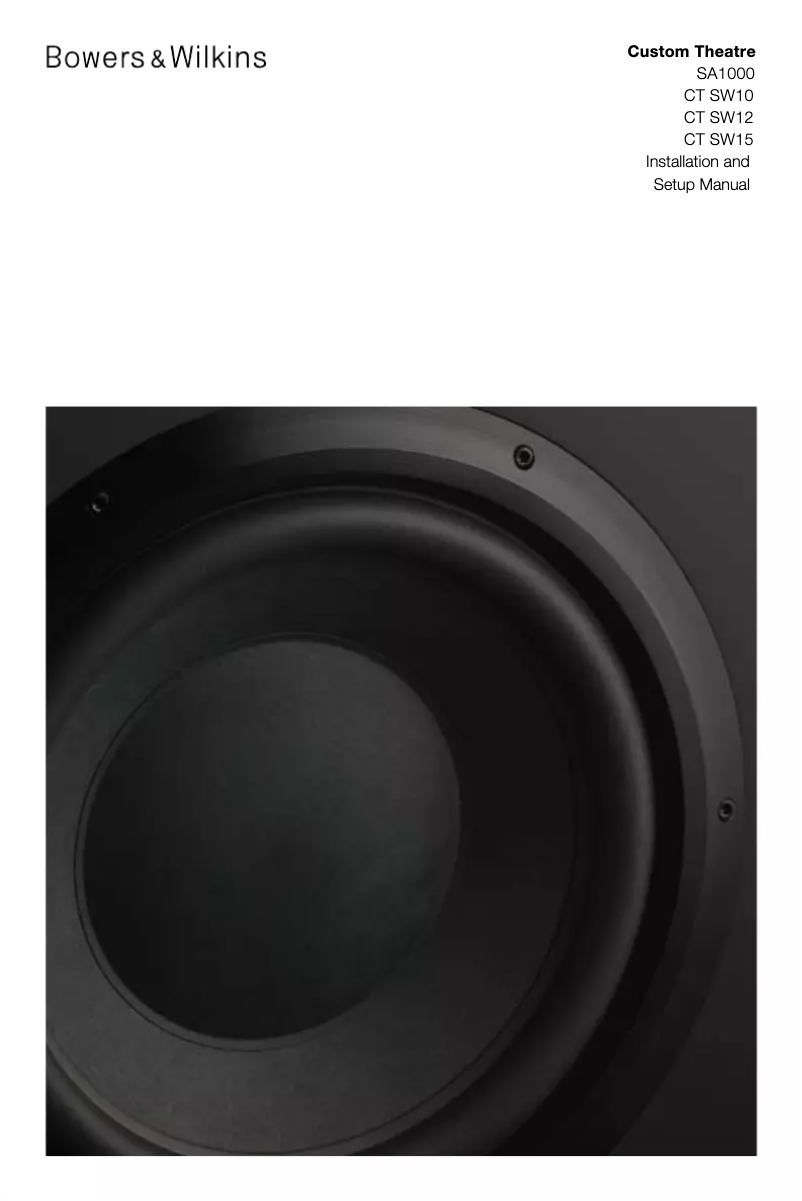 Page 1 de la notice Manuel utilisateur Bowers & Wilkins SA 1000