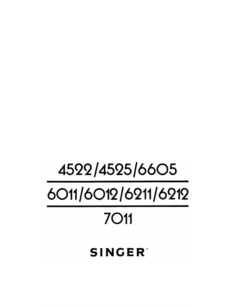 Page n°1 - Manuel utilisateur Singer 4525