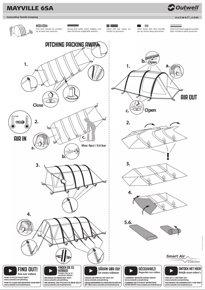 Page 1 de la notice Manuel utilisateur Outwell Mayville 6SA