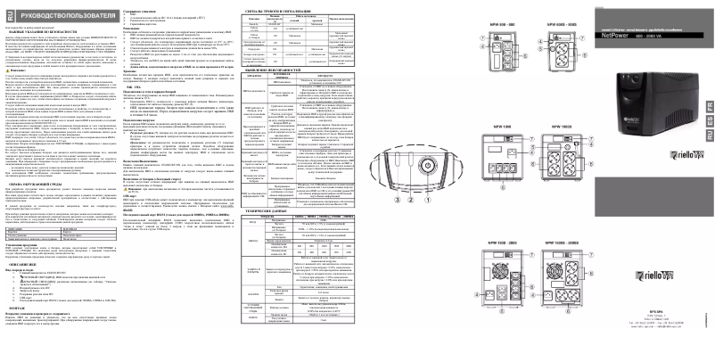 Página 1 del manual Manual de usuario Riello Net Power 600