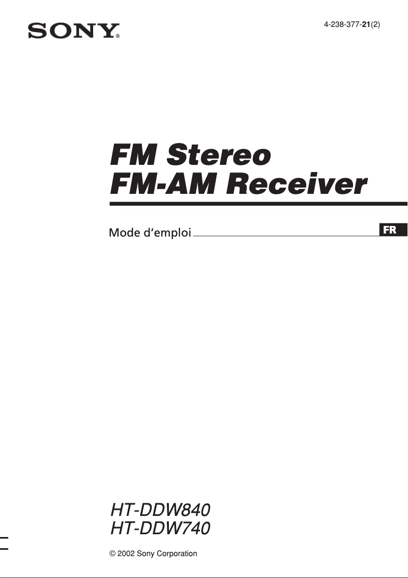 Image de la première page du manuel de l'appareil HT-DDW840