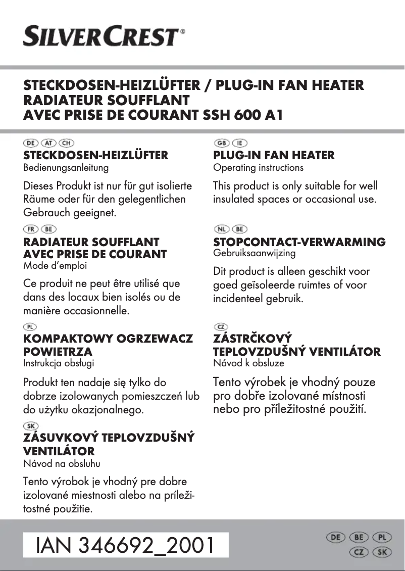 Page 1 de la notice Manuel utilisateur SilverCrest SSH 600 A1
