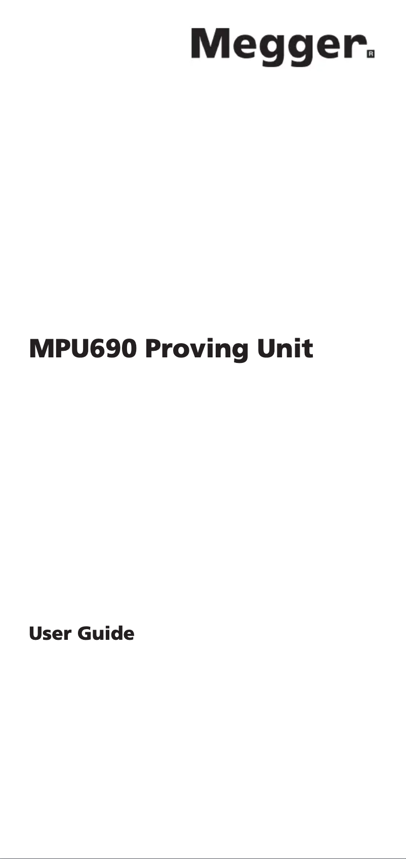 Page n°1 - Manuel utilisateur Megger MPU690