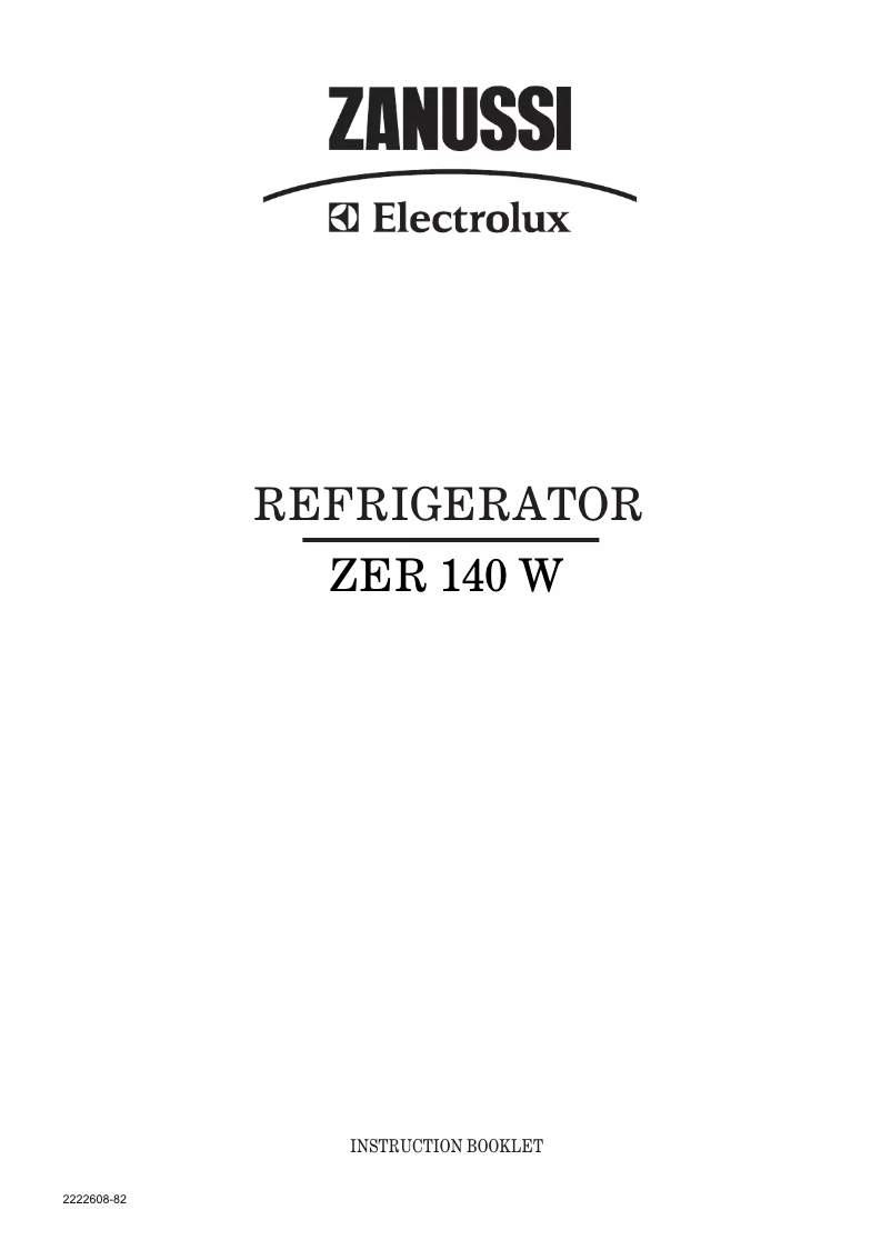 Image de la première page du manuel de l'appareil ZER140W