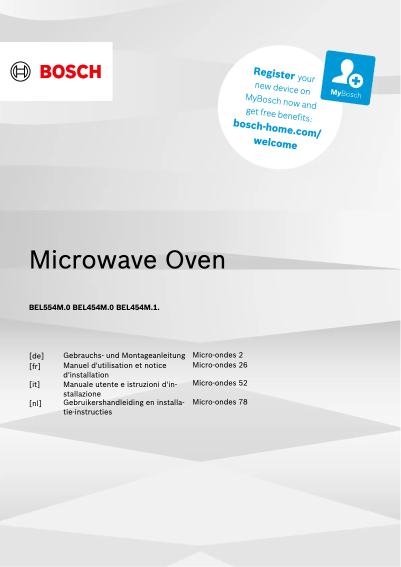 Page 1 de la notice Manuel utilisateur Bosch BEL454MB1F