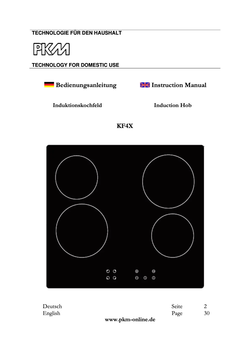 Page 1 de la notice Manuel utilisateur PKM KF4X