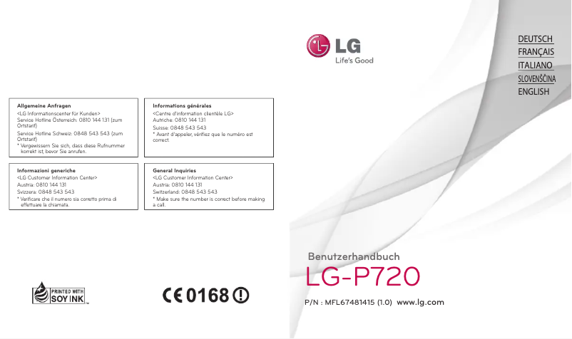 Page n°1 - Manuel utilisateur LG LG-P720