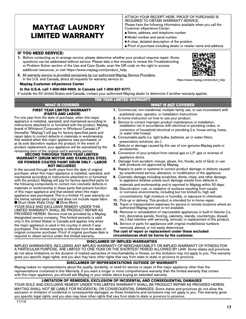 Page 1 de la notice Mode d'emploi Maytag MGDB955FW