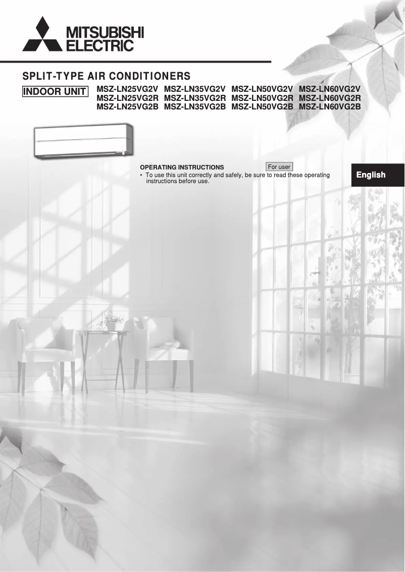 Image de la première page du manuel de l'appareil MSZ-LN25VG2