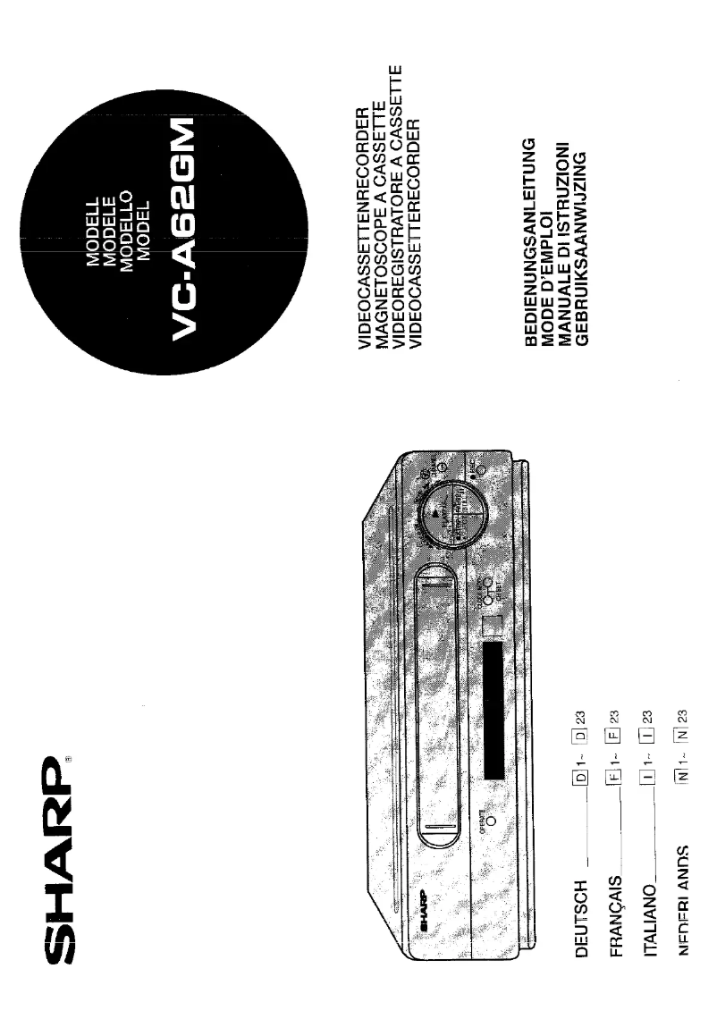 Page 1 de la notice Manuel utilisateur Sharp VC-A62GM