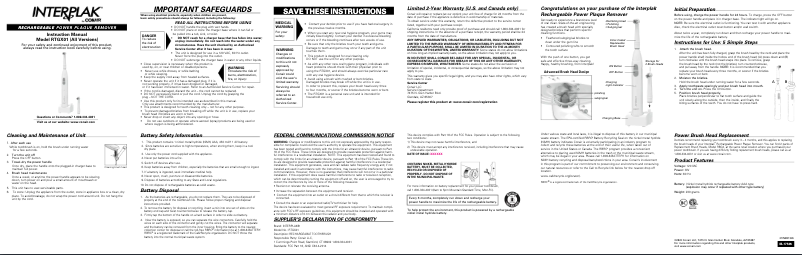 Image de la première page du manuel de l'appareil Interplak RTGX01