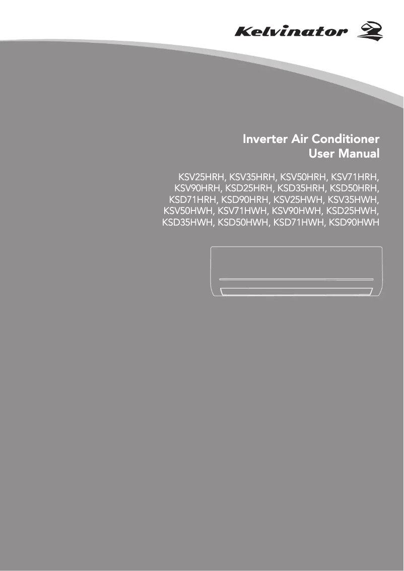 Page 1 de la notice Manuel utilisateur Kelvinator KSV35HWH