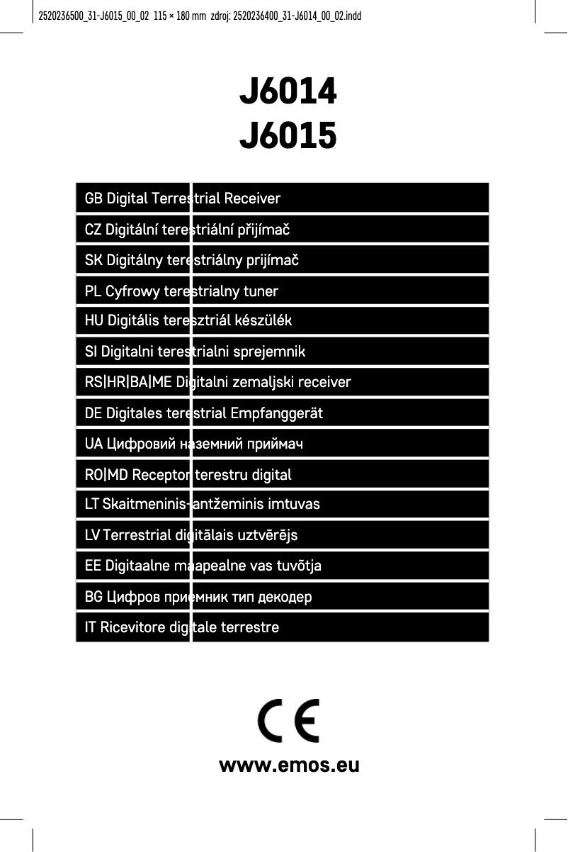 Page 1 de la notice Manuel utilisateur Emos J6015