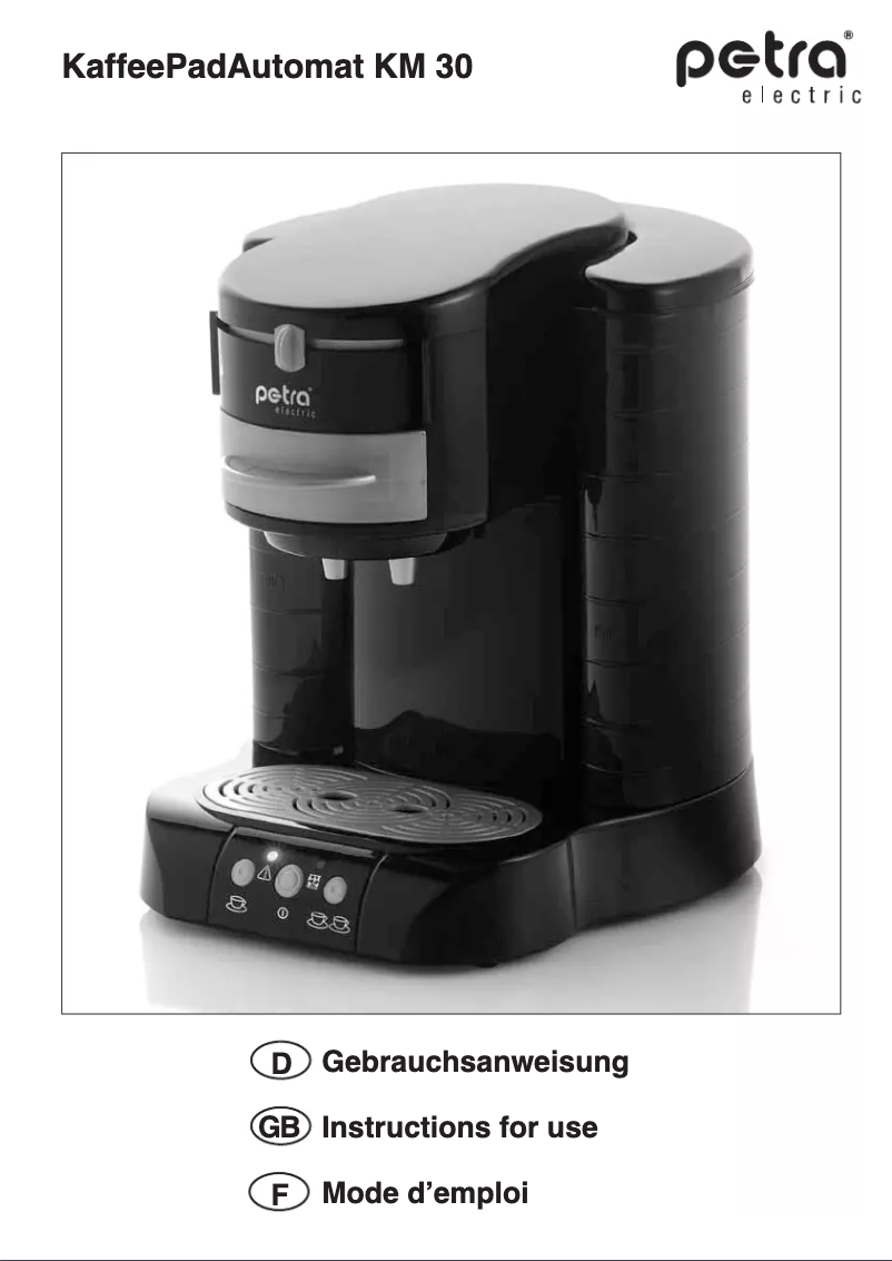 Page 1 de la notice Manuel utilisateur Petra Electric KM 30
