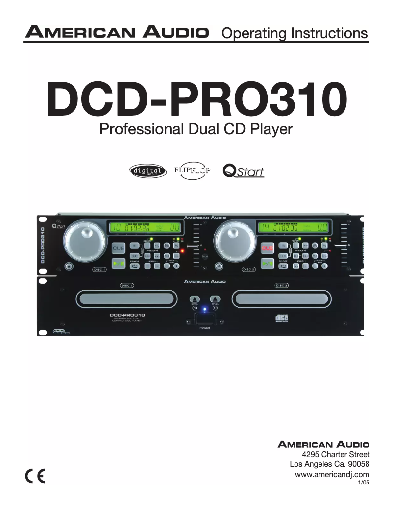 Image de la première page du manuel de l'appareil DCD-PRO310